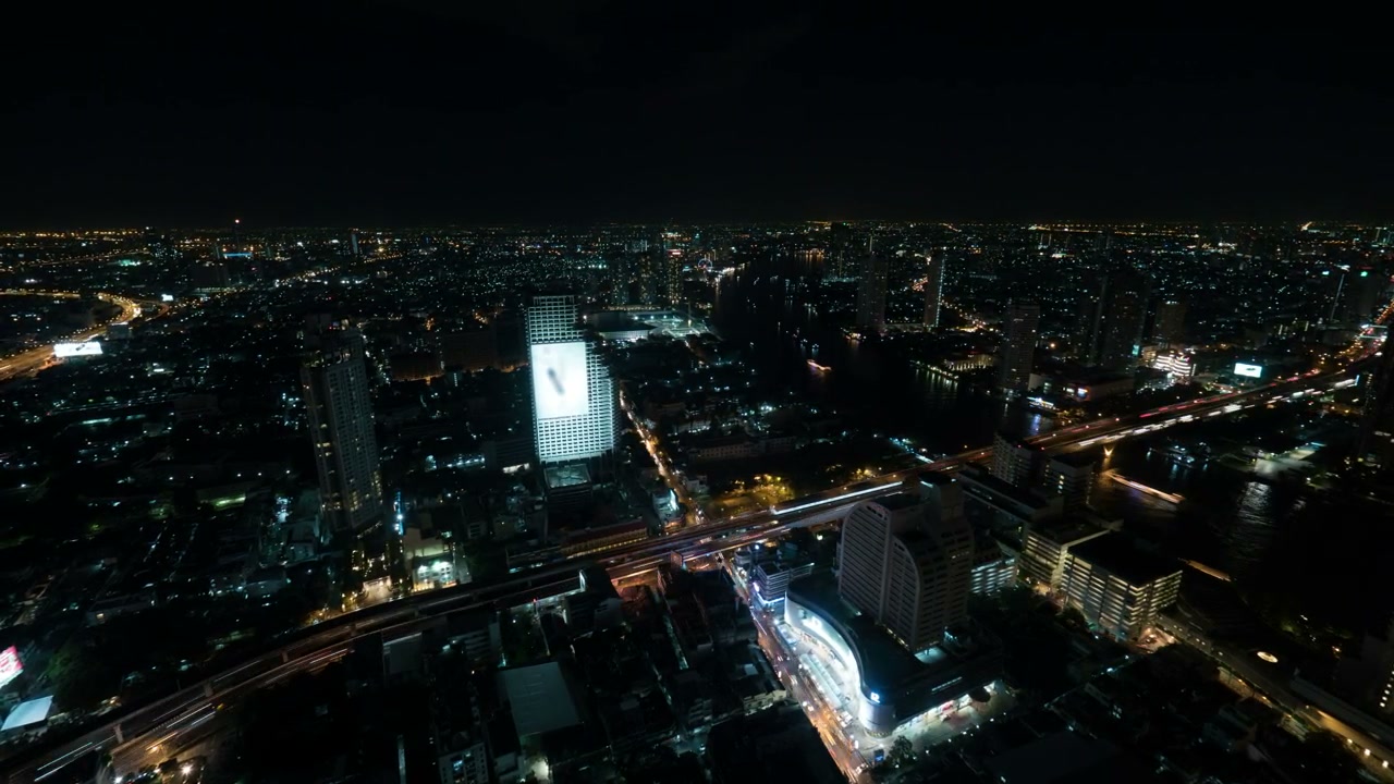 The Bangkok skyline at night