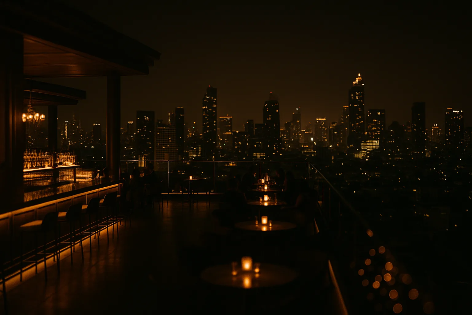 Upscale Bangkok nightlife at night